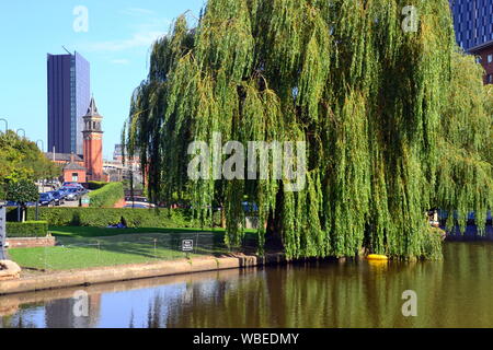 Castlefield canal basin in Manchester, uk, on a sunny afternoon Stock Photo