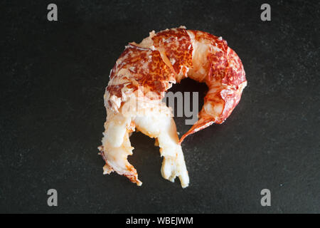 Peeled cooked tail of a breton lobster Stock Photo