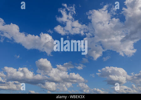 Beautiful sunny view of deep blue sky and Altocumulus cloud. Stock Photo
