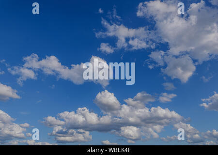 Beautiful sunny view of deep blue sky and Altocumulus cloud. Stock Photo