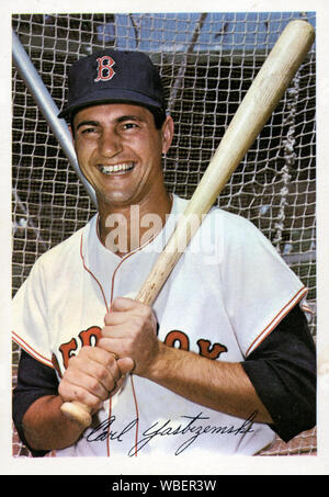 Hall of Fame baseball player Carl Yastrzemski  starred with the Boston Red Sox in the American League in the 1960s, 70s and early 80s. Stock Photo