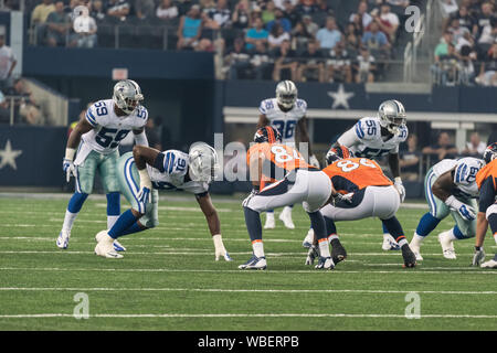 Game images from a contest between the National Football League Dallas  Cowboys and the Denver Broncos at the Cowboys' home field AT&T Stadium in  Arlington, Texas