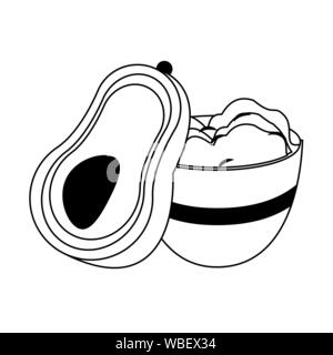mexico culture and foods cartoons in black and white Stock Vector