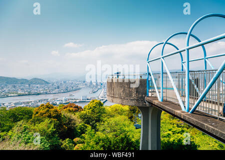 Kochi cityscape panorama from Godaisan mountain Observatory in Kochi, Shikoku, Japan Stock Photo