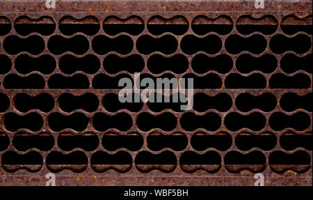 Rust grid iron grates, Grid pattern, steel wire mesh fence wall background, Chain Link Fence Stock Photo