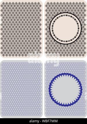 Options for the reverse side of playing cards Stock Vector