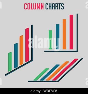 Column charts vector illustration Stock Vector