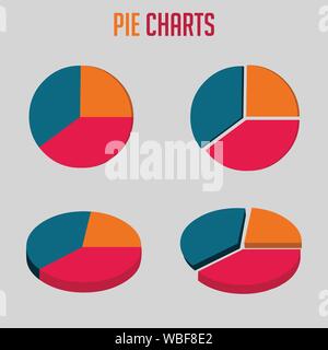Pie charts vector illustration Stock Vector