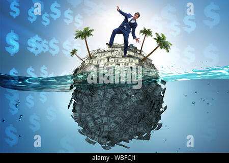 The offshore accounts concept with businessman Stock Photo