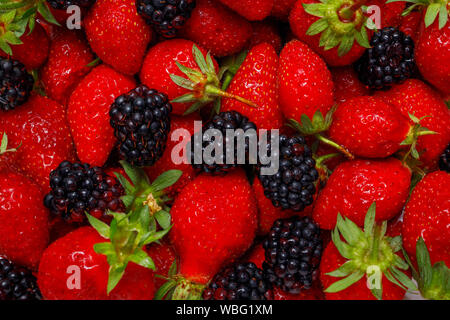 Berry mix with strawberry and raspberry. Stock Photo