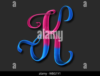 Capital letter K elegant lettering 3d illustration Stock Photo
