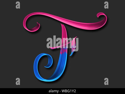 Capital letter F elegant lettering 3d illustration Stock Photo