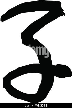 This is a illustration of Kanji meaning Japanese zodiac rat Stock Vector