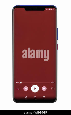 Smart phone with blank screen isolated on white background, clipping path Stock Photo