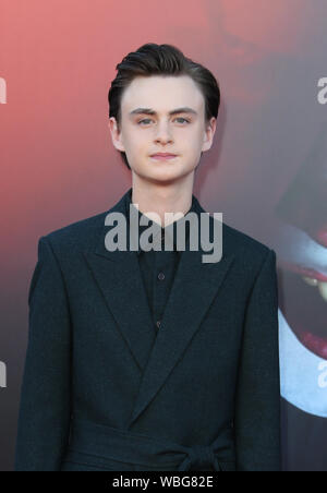 WESTWOOD, CA - AUGUST 26: Jaeden Martell attends the Premiere of Warner