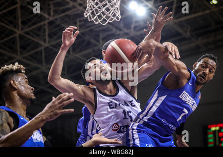 Beijing, China's Jiangsu Province. 26th Aug, 2019. Kostas Papanikolaou (2nd L) of Greece competes during the match against the Dominican Republic at the 2019 Suzhou International Basketball Challenge in Suzhou, east China's Jiangsu Province, Aug. 26, 2019. Credit: Yang Lei/Xinhua/Alamy Live News Stock Photo