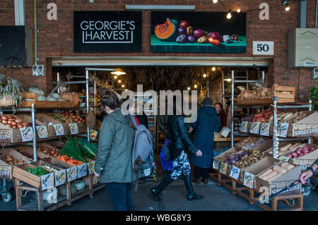 Independent greengrocer's store at the South Melbourne Market, Victoria, Australia Stock Photo