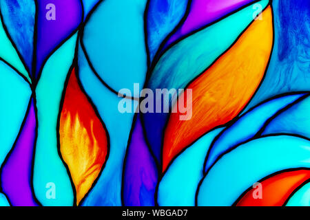 abstract glass painting outlines