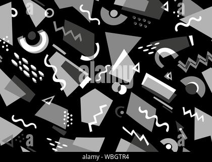 Abstract Confetti shapes seamless pattern. Vector illustration background. For print, textile, web, home decor, fashion, surface, graphic design Stock Vector