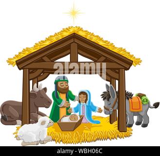 Christmas Nativity Scene Cartoon Stock Vector