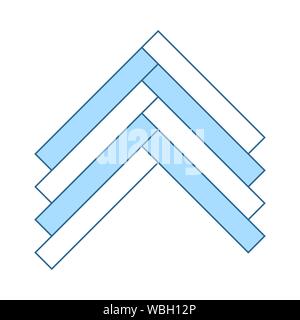 Parquet Icon. Thin Line With Blue Fill Design. Vector Illustration. Stock Vector