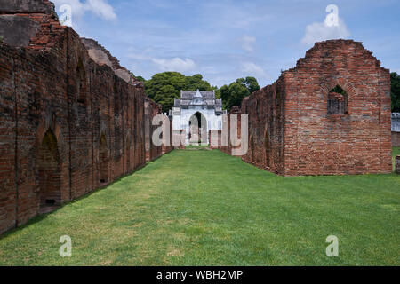 Elephant stable area at Somdet Phra Narai National Museum and palace in Lopburi, Thailand. Stock Photo