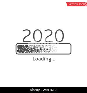 2020 loading icon. Merry Christmas holiday concept, Loading bar icon Stock Vector