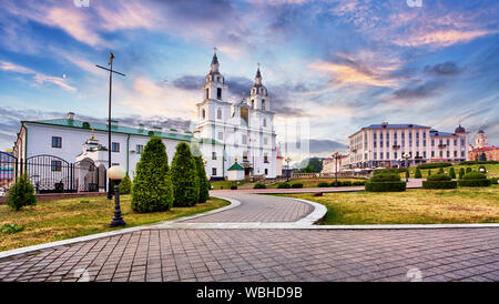Minsk, Belarus. The Cathedral Of Holy Spirit In Minsk - The Main Orthodox Church Of Belarus And Symbol Of Capital Stock Photo