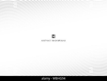 Abstract futuristic template gray waves lines curve pattern on white background. Vector illustration Stock Vector