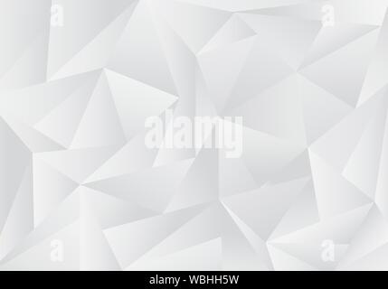 Abstract gray and white low polygon or triangles pattern background and texture. Vector illustration Stock Vector