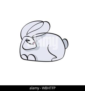 Easter Bunny painted in the style of Doodle. Colorful illustration. EPS10 Stock Vector
