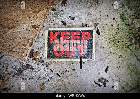 Close-up Of 'keep Out' Warning Sign