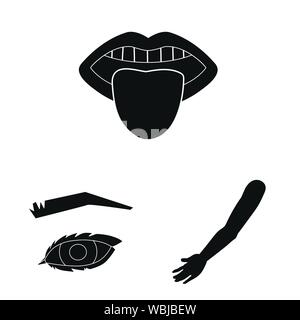 Vector design of body and part icon. Set of body and anatomy stock vector illustration. Stock Vector