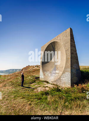 Sound Mirror Abbot’s Cliff, Dover, Kent, UK. Stock Photo