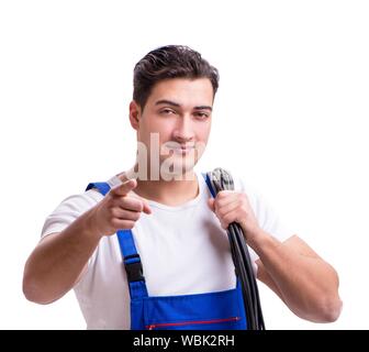 The man doing electrical repairs Stock Photo