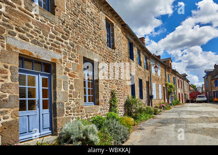 Image of narrow side street in Hede, Brittany, France Stock Photo