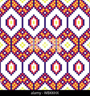 African geometric seamless pattern beaded texxture print shapes. Stock Vector