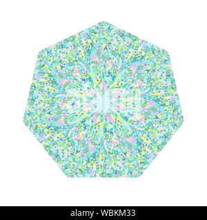 Tiled mosaic heptagon symbol - heptagonal ornamental colorful geometrical vector design element Stock Vector