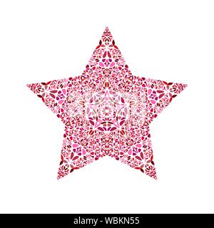 Isolated abstract floral ornament star symbol - colorful geometrical vector design element Stock Vector