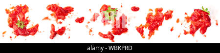 Smashed strawberry isolated on white Stock Photo