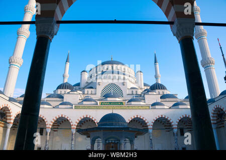 Camlica mosque has the distinction of being the largest mosque in Turkey. Stock Photo