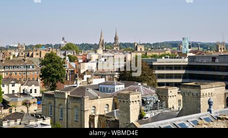 Oxford skyline taken from Oxford Castle mound Stock Photo