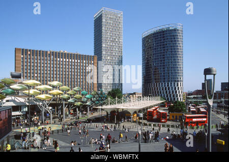 Stratford Shopping Centre, East London UK, viewed from the steps to Westfield Stratford City retail complex Stock Photo