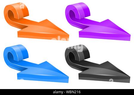 Horizontal 3d arrows Stock Vector