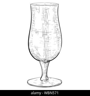 Empty beer glass. Hand drawn sketch Stock Vector