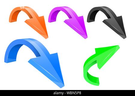 Down arrows. 3d elements Stock Vector