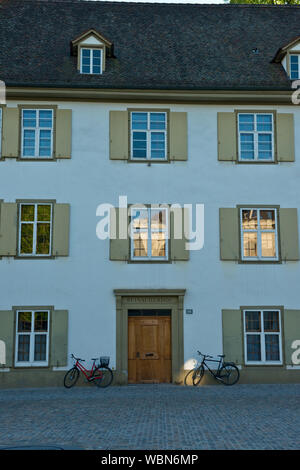 Oldf style buildings on Munsterplatz in centre of Old Town, Basel, Switzerland Stock Photo