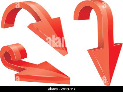 Red 3d arrows Stock Vector