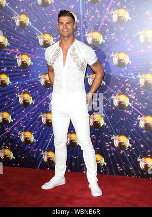 London, UK. 26th Aug, 2019. Aljaz Skorjanec at the Strictly Come Dancing Launch at BBC Broadcasting House in London. Credit: SOPA Images Limited/Alamy Live News Stock Photo