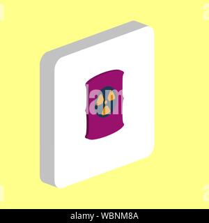 Radioactive Waste Simple vector icon. Illustration symbol design template for web mobile UI element. Perfect color isometric pictogram on 3d white squ Stock Vector